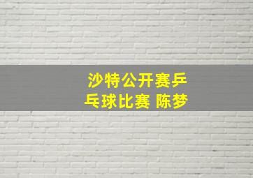 沙特公开赛乒乓球比赛 陈梦